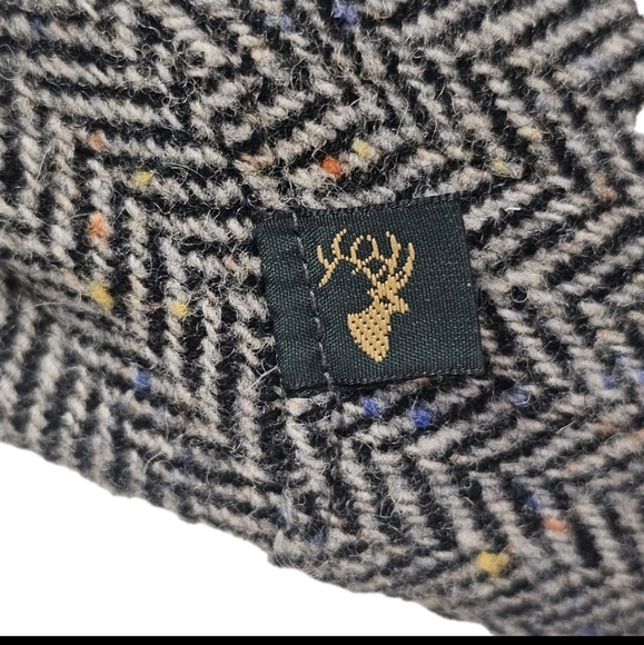 Mucros Weavers Black Gray Trinity Irish Flat Cap Mens 100% Wool Tweed Hat Medium - Picture 8 of 11